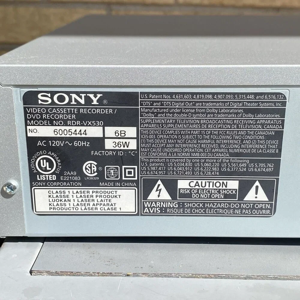 Sony RDR-VX530 DVD Recorder VHS Combo Player Tested Working No Remote